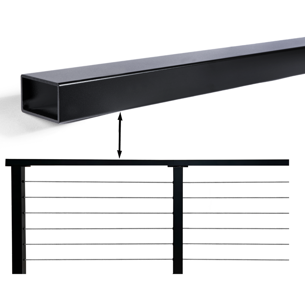 Black Aluminum Top Handrail 6'6" ( 1.5” x 2.5”)