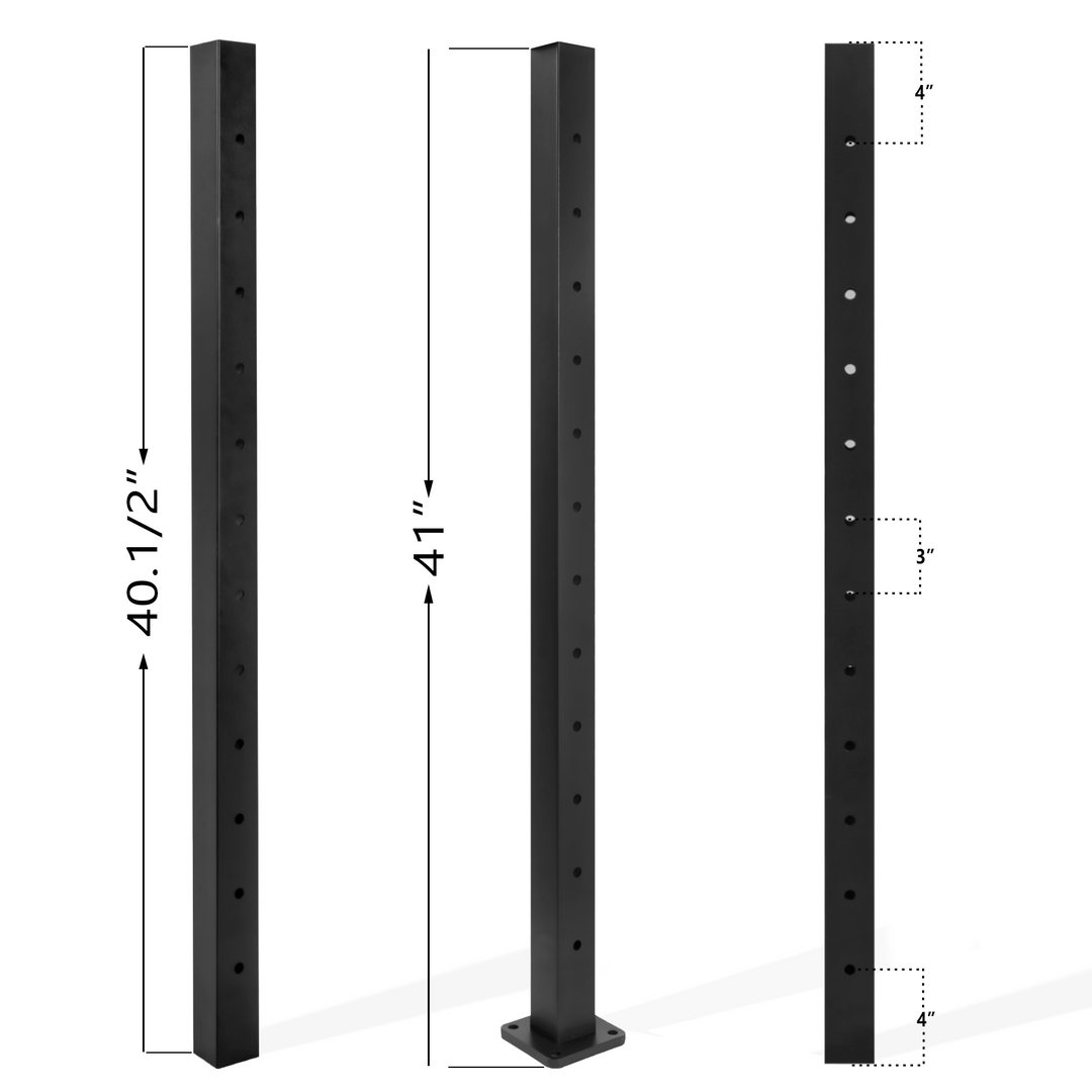 Line Aluminum Post Black with Line Holes